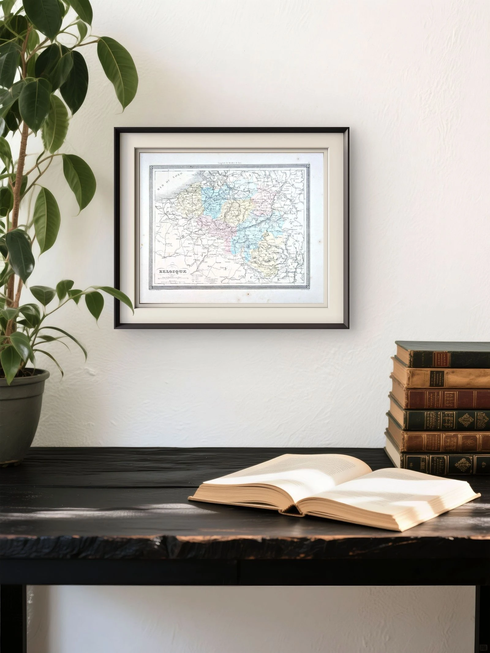 A Bélgica, mapa antigo, impresso em 1852. Autêntico. – photo 4